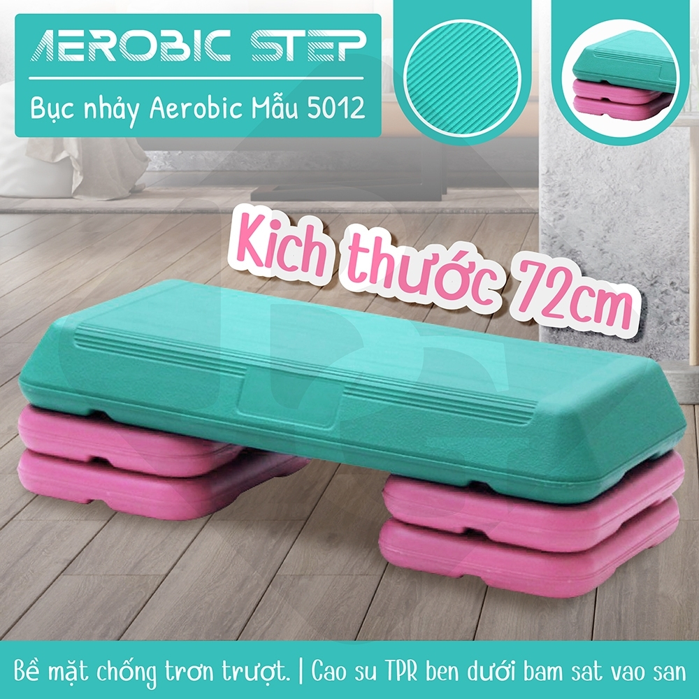 Ảnh [All 72cm BG -Bục tập aerobic dậm nhảy giảm cân toàn thân  thể dục thẩm mỹ điều chỉnh độ cao 1