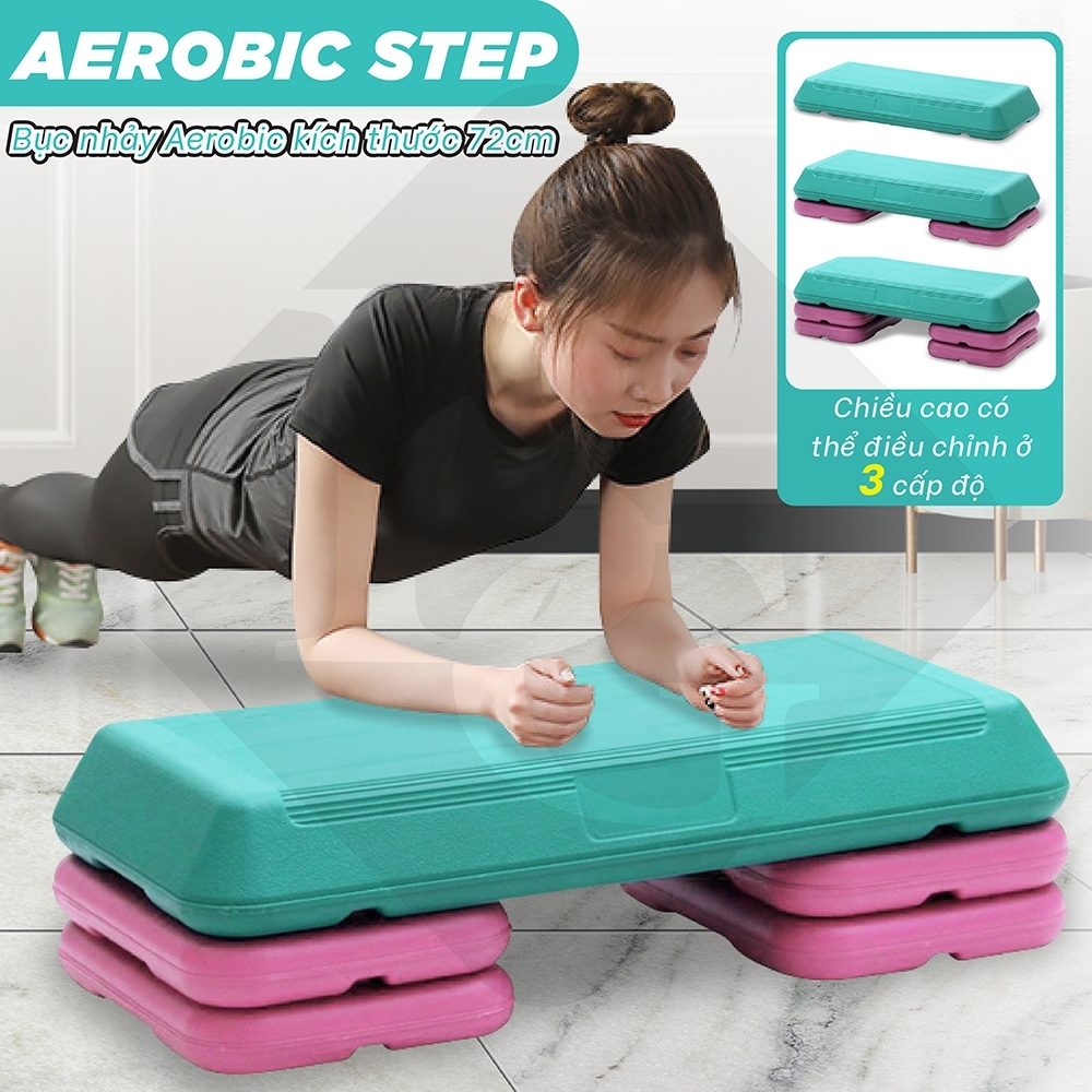Ảnh [All 72cm BG -Bục tập aerobic dậm nhảy giảm cân toàn thân  thể dục thẩm mỹ điều chỉnh độ cao 3