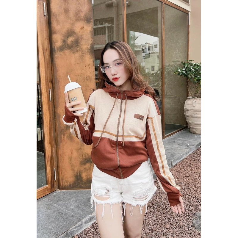 Áo khoác nữ, Mix 2 màu, Vải Gân tăm, dày dặn vừa, mềm mát, chống nắng, 6 túi - Q3