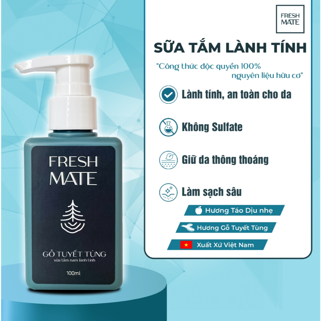 Sữa tắm lành tính FreshMate, Không Sulfate, An toàn cho mọi loại da ...