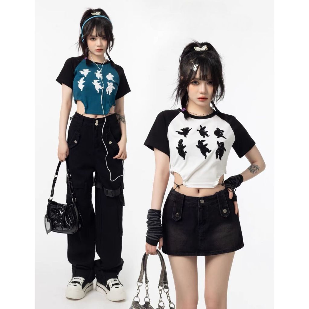 Áo thun ngắn tay croptop Sicily tay ngắn khoét eo CONTHO