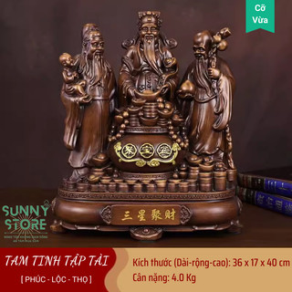 Tượng Tam đa, Phúc Lộc Thọ, Tam tinh, Tượng phong thủy, Decor Trang trí nhà cửa, Quà tặng ý nghĩa - SUNNY