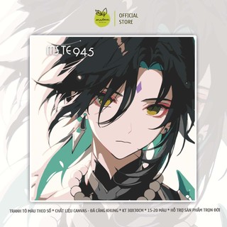 TỔNG HỢP- Tranh tô màu theo số, Tranh số hóa ANIME GENSHIN IMPACT có khung, kích thước 30x30cm