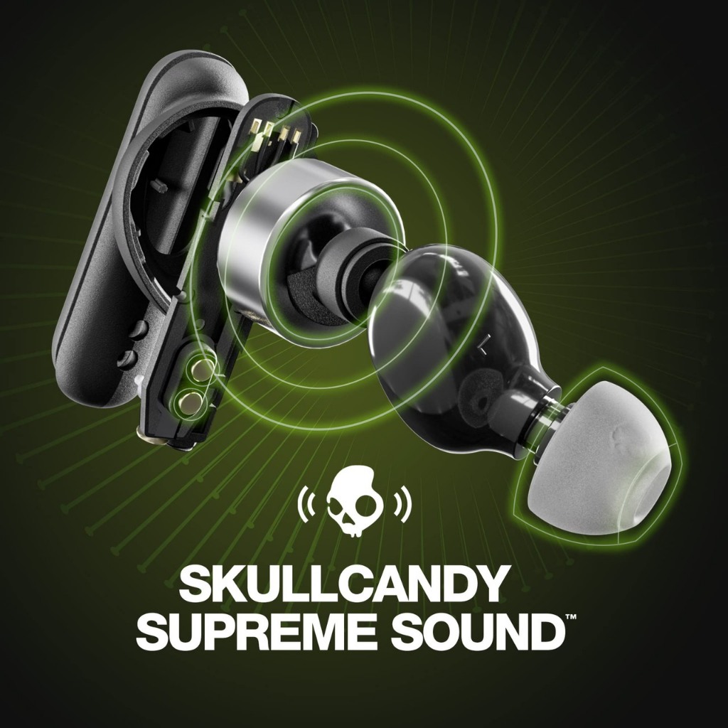 [THƯƠNG HIỆU MỸ] Tai nghe bluetooth, có mic, chống ồn thụ động, chế độ EQ,pin 20h SKULLCANDY SMOKIN BUDS- BẢO HÀNH 1 NĂM