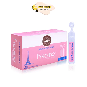 [Mẫu mới] Nước muối sinh lý Fysoline hộp Hồng nhập khẩu Pháp vệ sinh mắt, mũi, miệng cho bé (40 ống x5ml)
