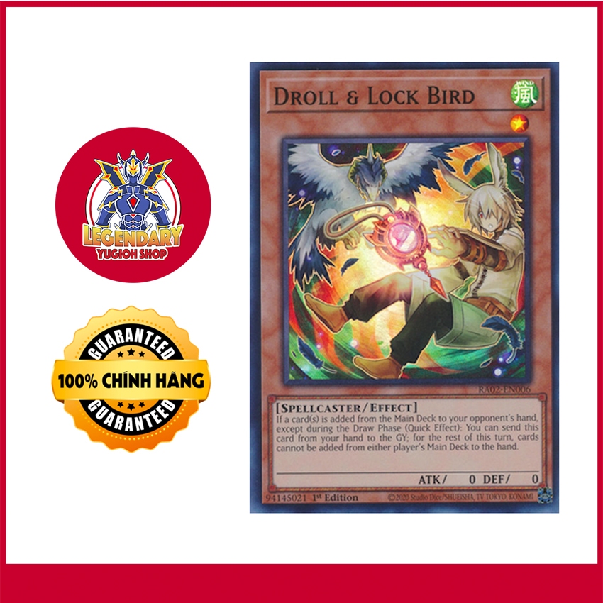 [Thẻ Bài Yugioh Chính Hãng] Droll & Lock Bird Alternate Art Shopee Việt Nam