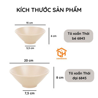 Tô Chén Xoắn Thái Nhựa Phíp Đựng Bún Phở Chè Nhựa Việt Nhật, Bộ Tô Nhà Hàng Cam Homeware