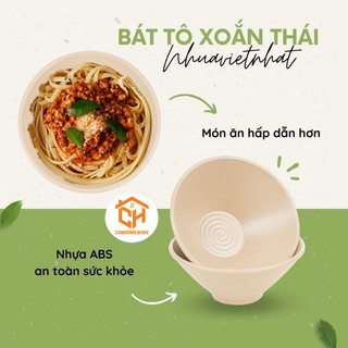 Tô Chén Xoắn Thái Nhựa Phíp Đựng Bún Phở Chè Nhựa Việt Nhật, Bộ Tô Nhà Hàng Cam Homeware