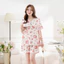 Larosa Bộ Đồ Bầu Và Sau Sinh Cổ Viền Họa Tiết Mặc Nhà Và Sau Sinh Vải Kẻ Đũi Xốp Cao Cấp - LA020B