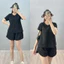 Set Bộ Bigsize Nữ Áo Tay Ngắn Cổ Tròn Kèm Quần Short Lưng Chun Co Giãn Vải Xốp Nhật Co Giãn SET821