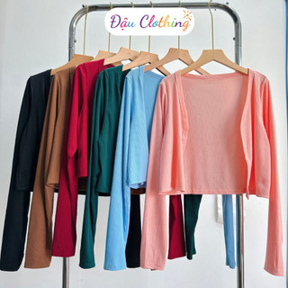 Áo cardigan bigsize nữ tính dáng áo croptop tay dài dễ phối đồ chất thun gân cao cấp G116