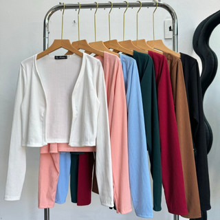 Áo cardigan bigsize nữ tính dáng áo croptop tay dài dễ phối đồ chất thun gân cao cấp G116