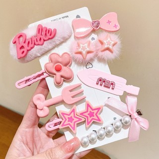 [🔥XƯỞNG SALE SẬP SÀN🔥]  Set 8 Kẹp Tóc Mái Barbie Dopamine Màu Hồng/kem Xinh Xắn Y2K K364