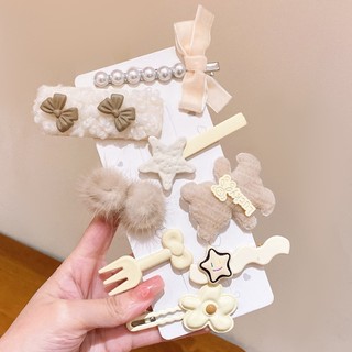 [🔥XƯỞNG SALE SẬP SÀN🔥]  Set 8 Kẹp Tóc Mái Barbie Dopamine Màu Hồng/kem Xinh Xắn Y2K K364