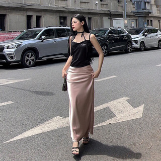 (Hỏa tốc) Chân Váy lụa đuôi cá form ôm tôn dáng mặc cạp trễ siêu slay chất lụa 2 da có lót Lolalalo