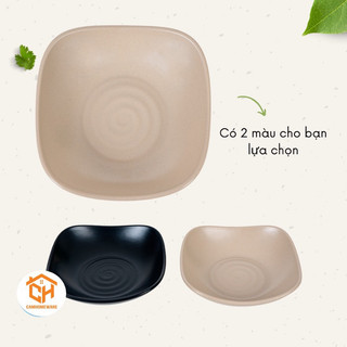 Đĩa Vuông Thái Sâu 2 Size Nhựa Việt Nhật - Đĩa Nhựa Sâu Lòng Đựng Đồ Ăn Kèm, Đồ Ăn Vặt Nhà Hàng, Quán Ăn Cam Homeware