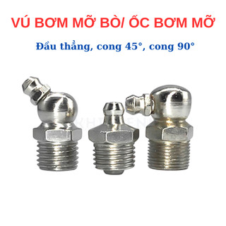 Ốc Vú Bơm Mỡ M6-M8-M10 Đầu Thẳng, Cong 45, Vuông Góc 90 - Phụ Kiện Bảo Trì Chốt Nhíp, Bạc Đạn, Máy Cày, Xe Tải