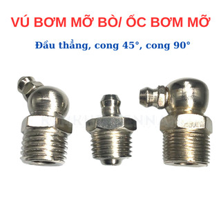 Ốc Vú Bơm Mỡ M6-M8-M10 Đầu Thẳng, Cong 45, Vuông Góc 90 - Phụ Kiện Bảo Trì Chốt Nhíp, Bạc Đạn, Máy Cày, Xe Tải