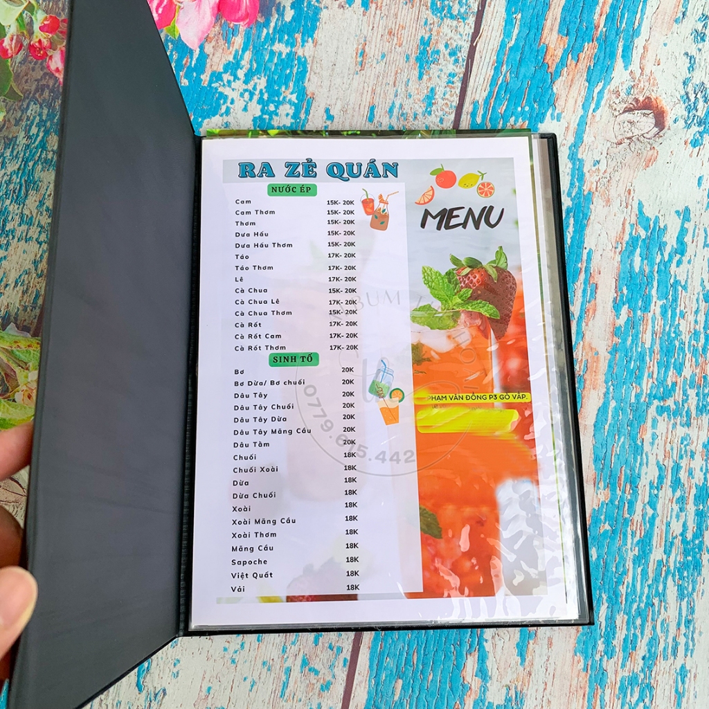 Sổ menu bìa da A4 ( 20 tờ ) | Shopee Việt Nam