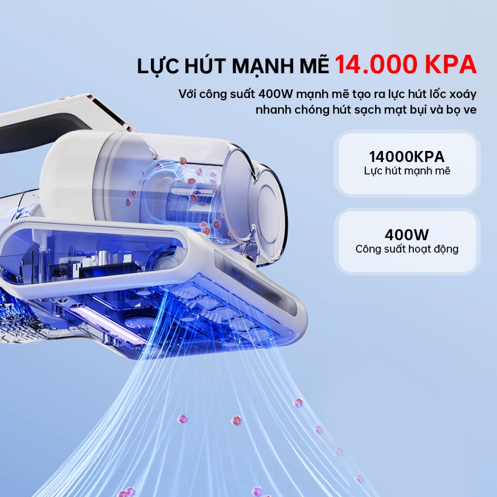 Ảnh Máy hút bụi giường nệm Aqua CMP105R 14,000Pa hút được tóc, hạt, bụi mịn, có tia UV, sấy nóng 56 độ 3