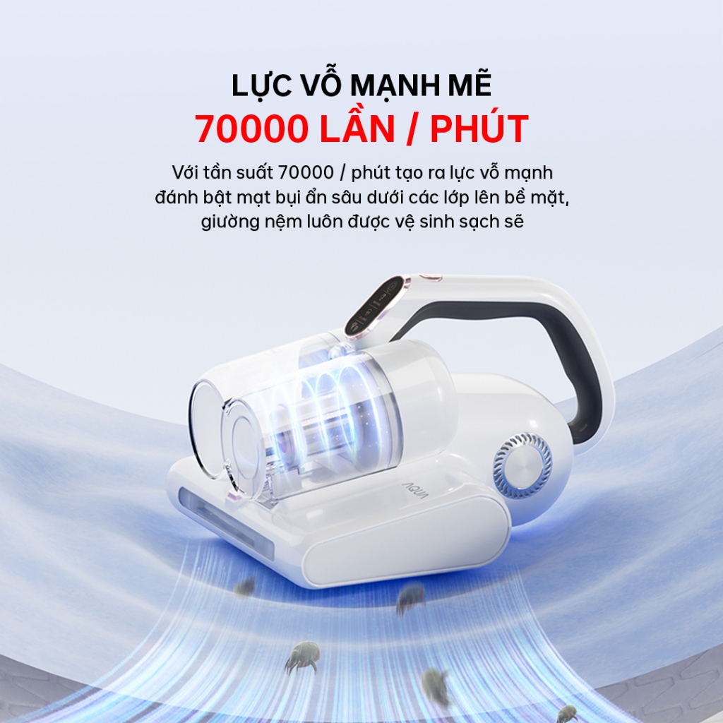 Ảnh Máy hút bụi giường nệm Aqua CMP105R 14,000Pa hút được tóc, hạt, bụi mịn, có tia UV, sấy nóng 56 độ 4