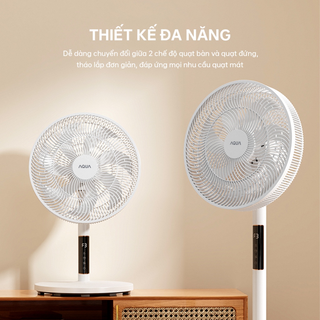 Ảnh Quạt cây đứng Aqua FED3501R thân quạt máy cảm ứng, điều khiển từ xa, hẹn giờ 12 tiếng, thu dài ngắn 3