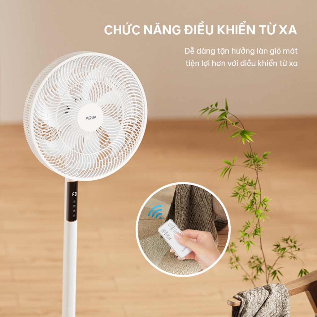 Ảnh Quạt cây đứng Aqua FED3501R thân quạt máy cảm ứng, điều khiển từ xa, hẹn giờ 12 tiếng, thu dài ngắn 4