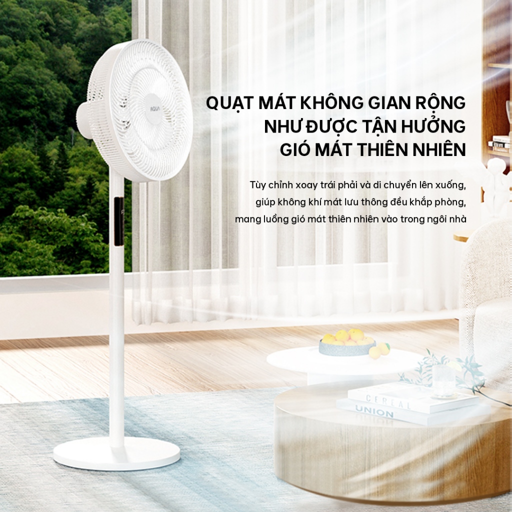 Ảnh Quạt cây đứng Aqua FED3501R thân quạt máy cảm ứng, điều khiển từ xa, hẹn giờ 12 tiếng, thu dài ngắn 2