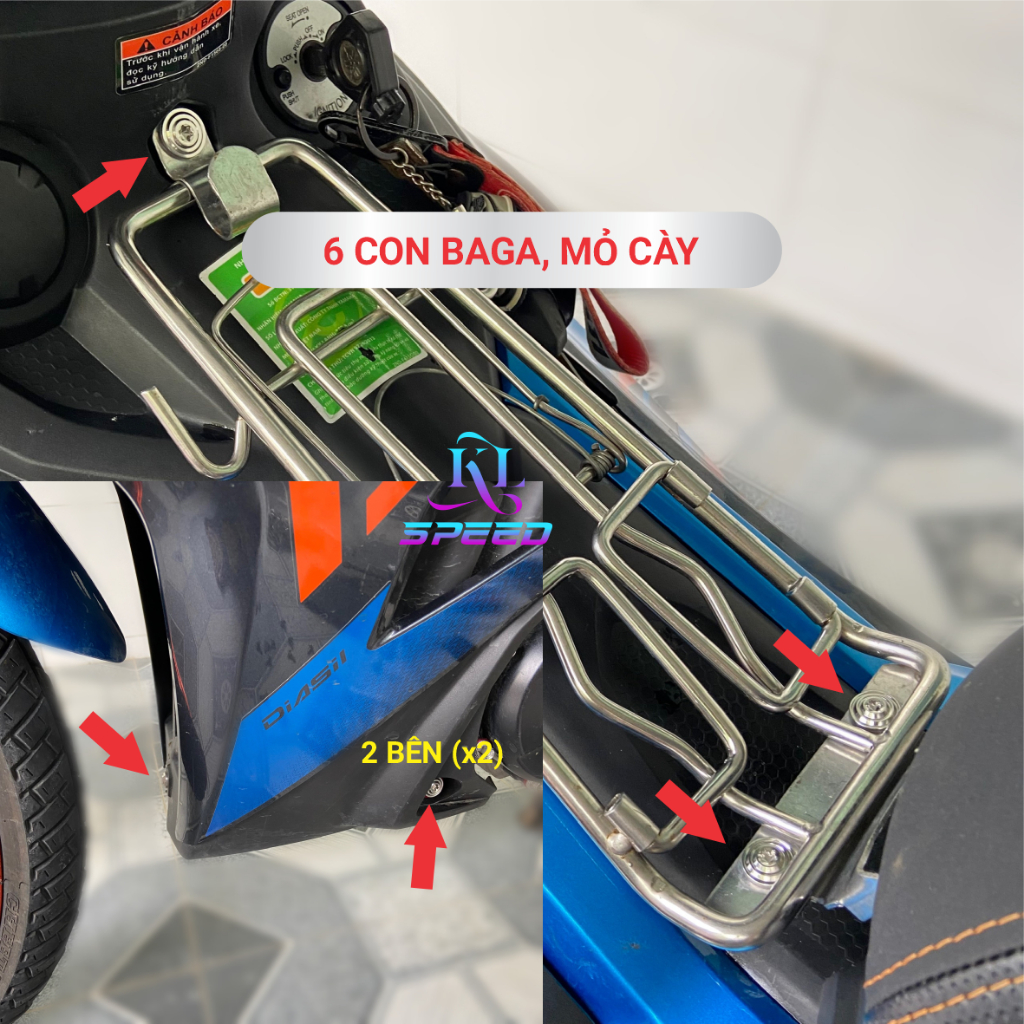 Bộ ốc Salaya cho Exciter 150 full, gắn dàn áo, cổ, yếm, baga, carte, ốp pô, đĩa, heo dầu...