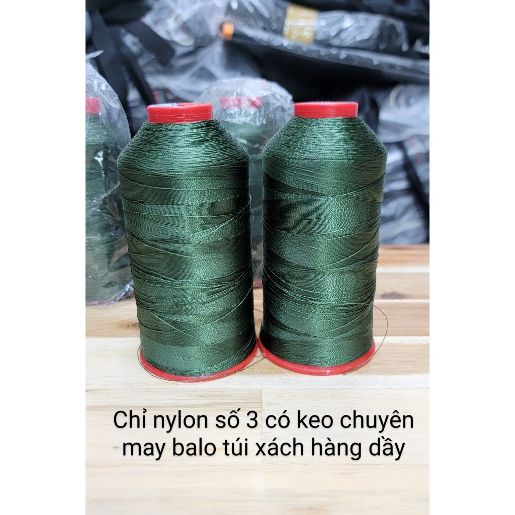 Chỉ SpeeD nylon Dackgreen số 3 có keo chuyên may balo túi xách loại dầy ...