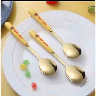 Set 6 thìa vịt vàng DUCK dễ thương kèm vỏ hộp xinh xắn - Bộ 6 muỗng hình vịt mạ vàng đáng yêu cán dài cho bé ăn dặm  5.0