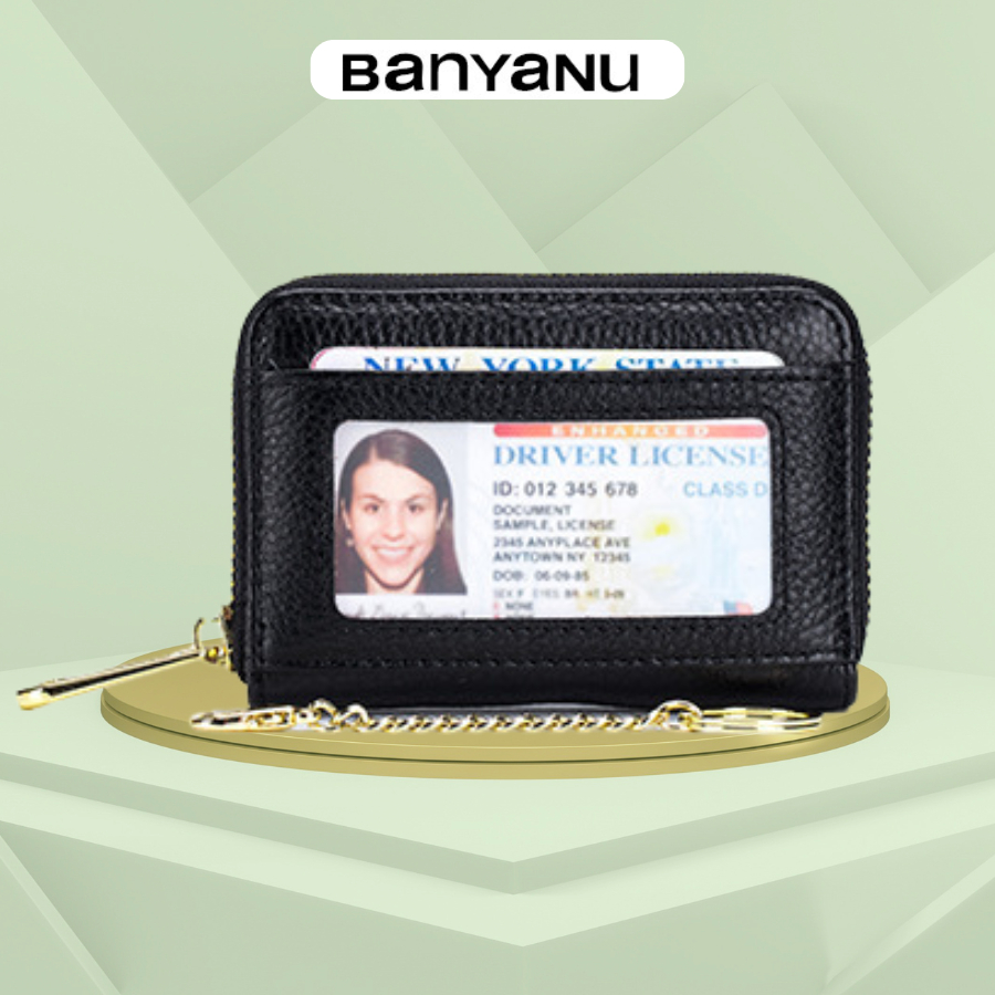 Ví Nữ Ngắn Mini Bóp Nữ Da Bò Chính Hãng Treo Móc Chìa Khóa BANYANU Cao Cấp Mẫu BCV-VN13 Có Hộp Làm Quà Tặng Sang Trọng