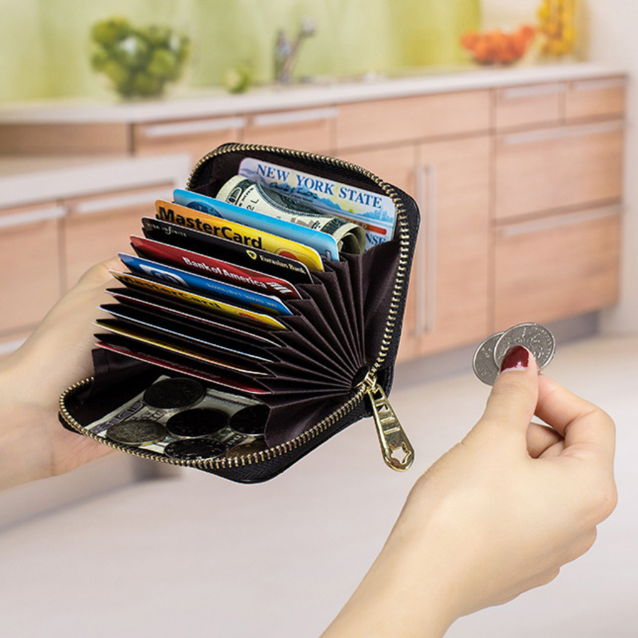 Ví Nữ Ngắn Mini Bóp Nữ Da Bò Chính Hãng Treo Móc Chìa Khóa BANYANU Cao Cấp Mẫu BCV-VN13 Có Hộp Làm Quà Tặng Sang Trọng