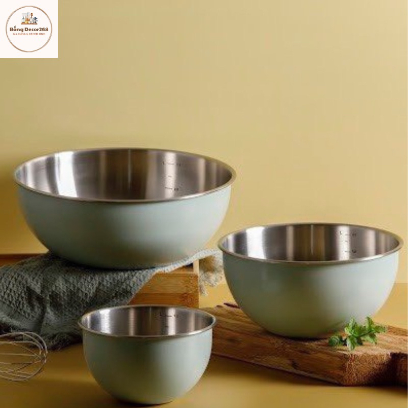 Set 3 tô trộn inox 304 cao cấp Fivestar, thố trộn Inox 304 FIVESTAR ...