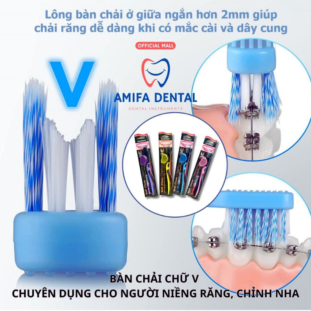 Bàn Chải Đánh Răng Chỉnh Nha Chữ V, Bàn Chải Chữ U, Bàn Chải Đầu Nhỏ, Bàn Chải Kẽ Răng Chữ L, Bàn Chải Niềng Răng