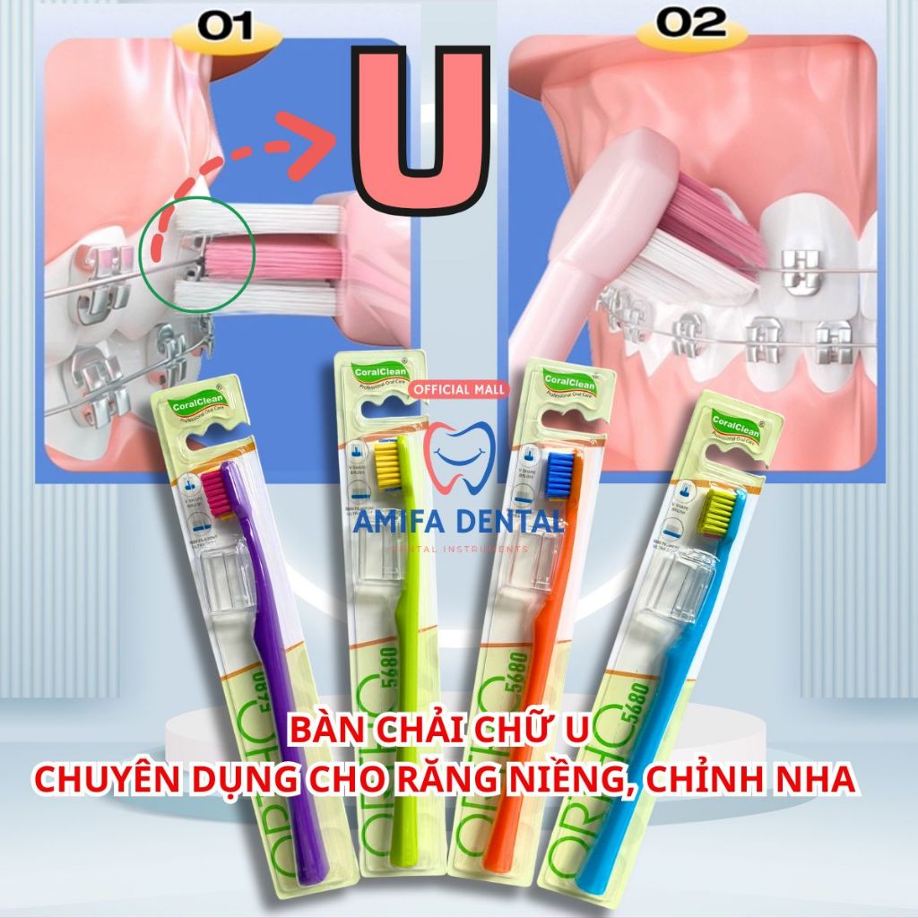 Bàn Chải Đánh Răng Chỉnh Nha Chữ V, Bàn Chải Chữ U, Bàn Chải Đầu Nhỏ, Bàn Chải Kẽ Răng Chữ L, Bàn Chải Niềng Răng
