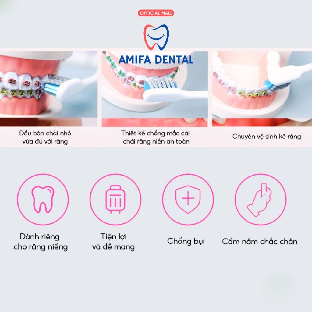 Bàn Chải Chỉnh Nha Chữ U, Bàn Chải Chuyên Dụng Cho Người Niềng Răng, Bàn Chải Niềng Răng