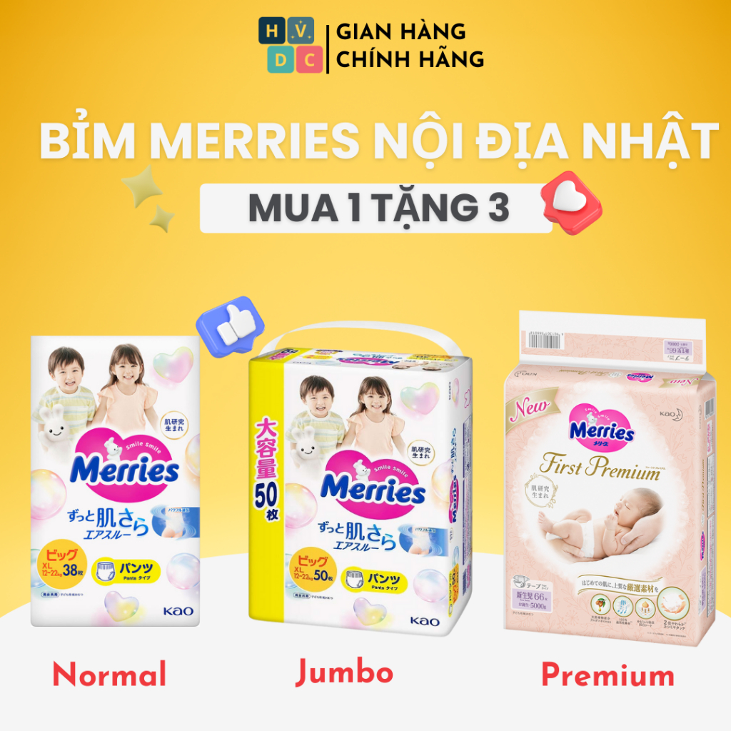 [TỔNG HỢP CÁC PHIÊN BẢN MERRIES] Bỉm Merries nội địa Nhật cộng miếng ...