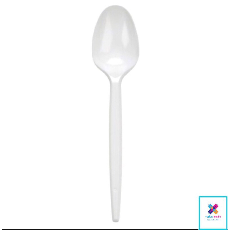 {200pcs } Thìa Sài Gòn Nhựa trắng dài 15cm