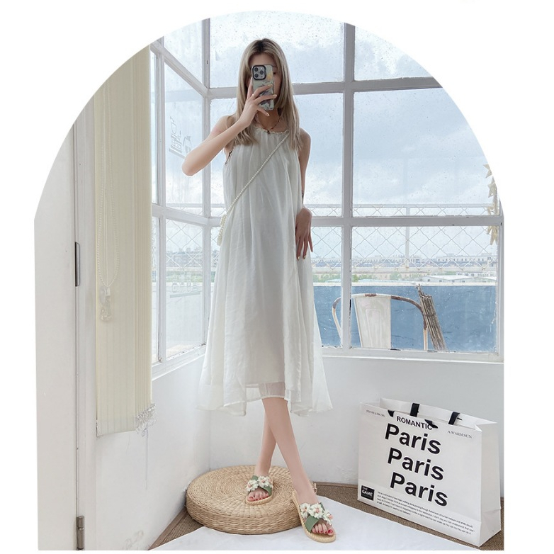 Laylalay.n - [Sẵn size] Dép cói nữ quai chéo đính hoa voan cánh nhỏ - ứng dụng cao, văn phòng, đi dạo, đi biển - LAL22