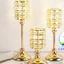 Chân nến trang trí đính đá hình chao đèn Crystal Iron Wedding Giá đỡ nến vàng Trang trí văn phòng Chân nến
