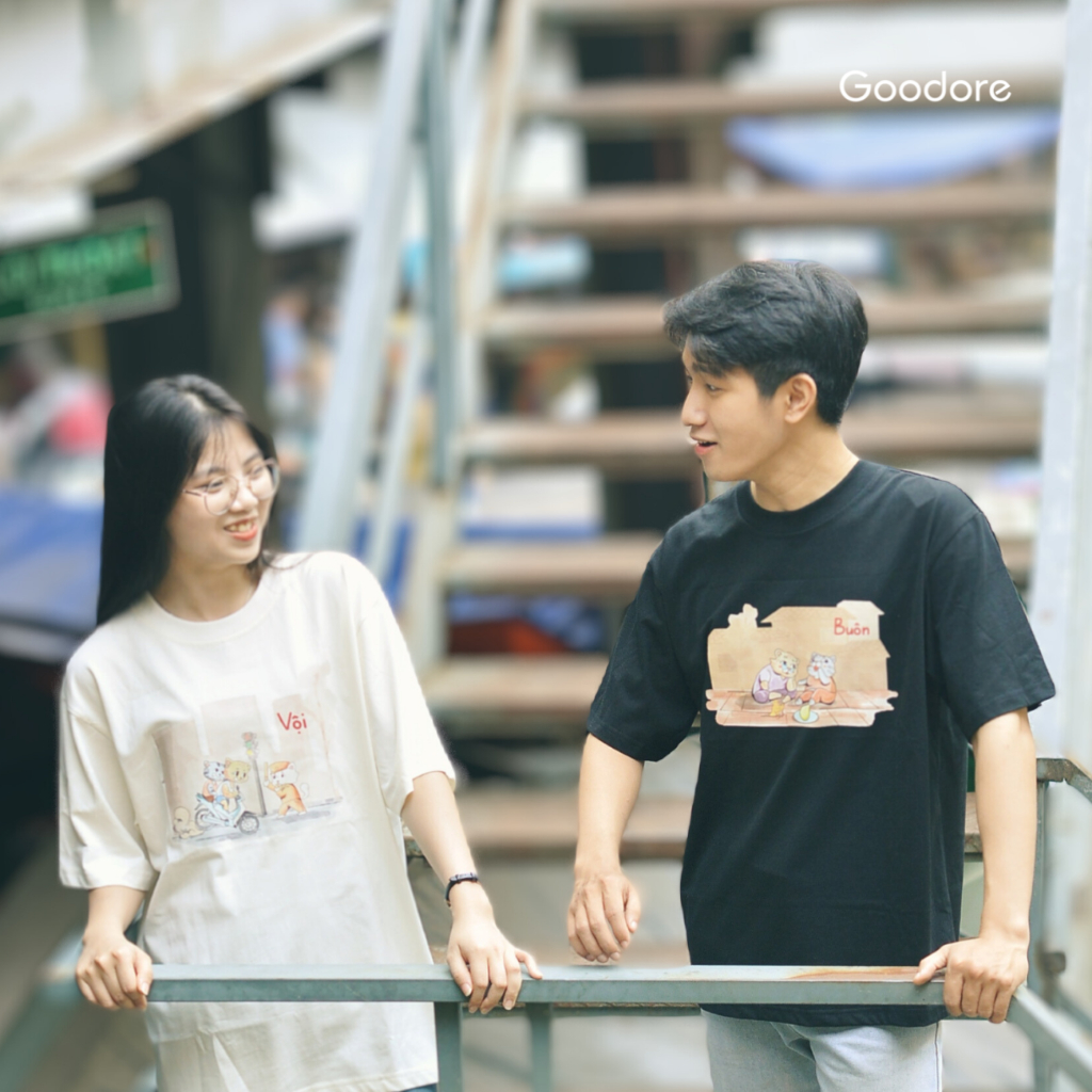 Áo thun Oversize cotton unisex nam nữ Goodore BST Phố Thị mẫu Buôn thoáng mát năng động thiết kế độc đáo