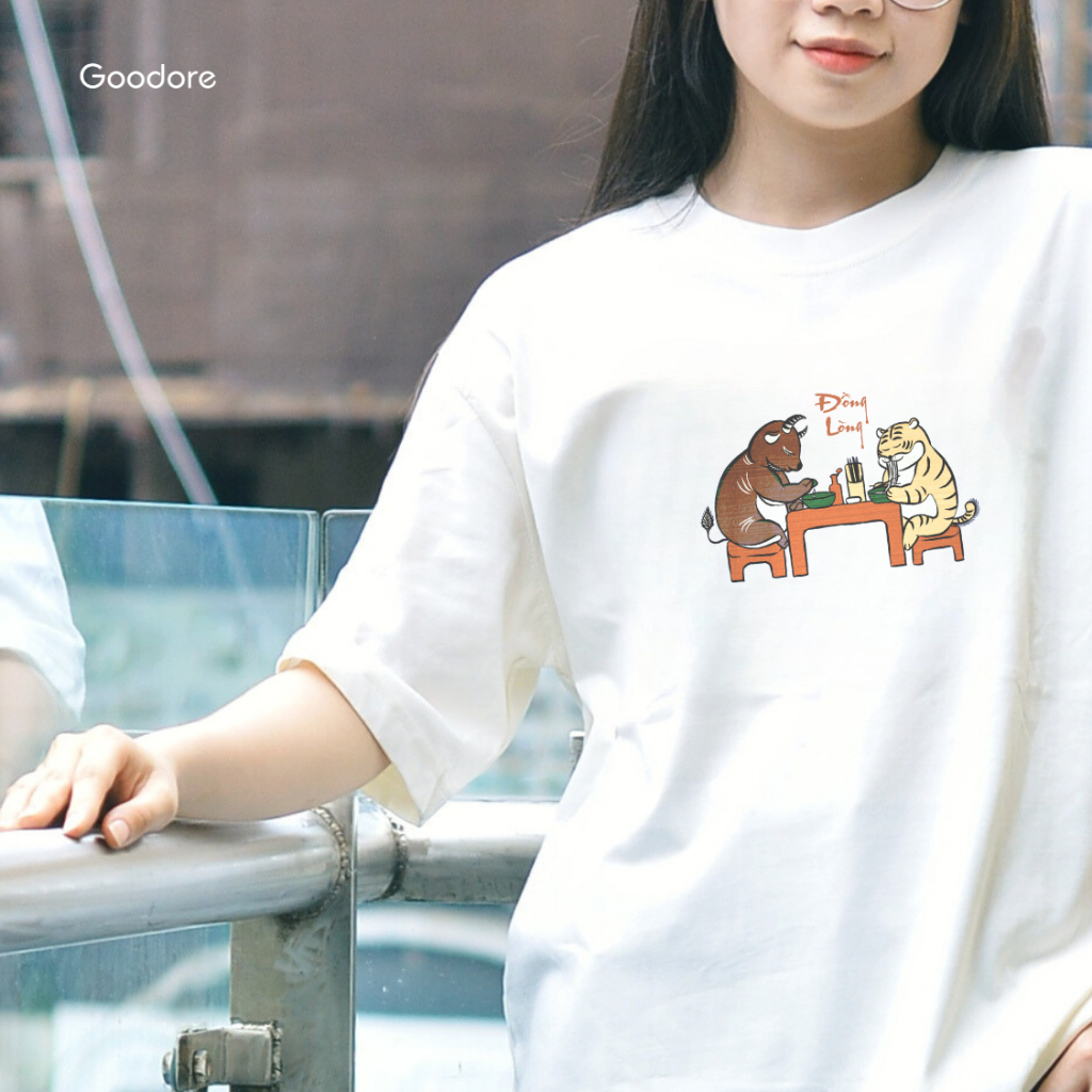 Áo thun Oversize unisex nam nữ Goodore BST Đông Hồ Street mẫu Đồng Lòng chất liệu cotton 230gsm thoáng mát năng động