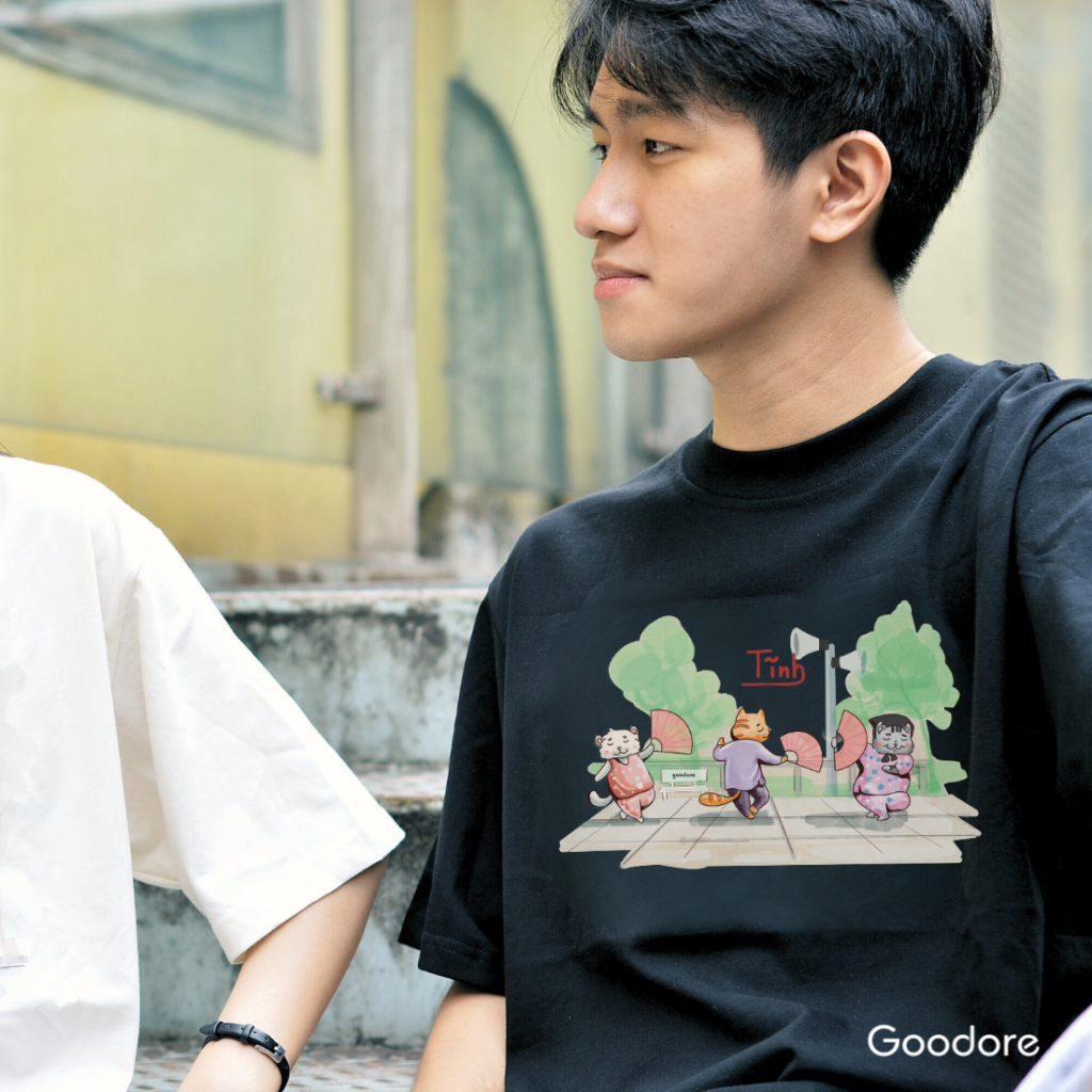 Áo thun Oversize cotton unisex nam nữ Goodore BST Phố Thị mẫu Tĩnh thoáng mát năng động thiết kế độc đáo