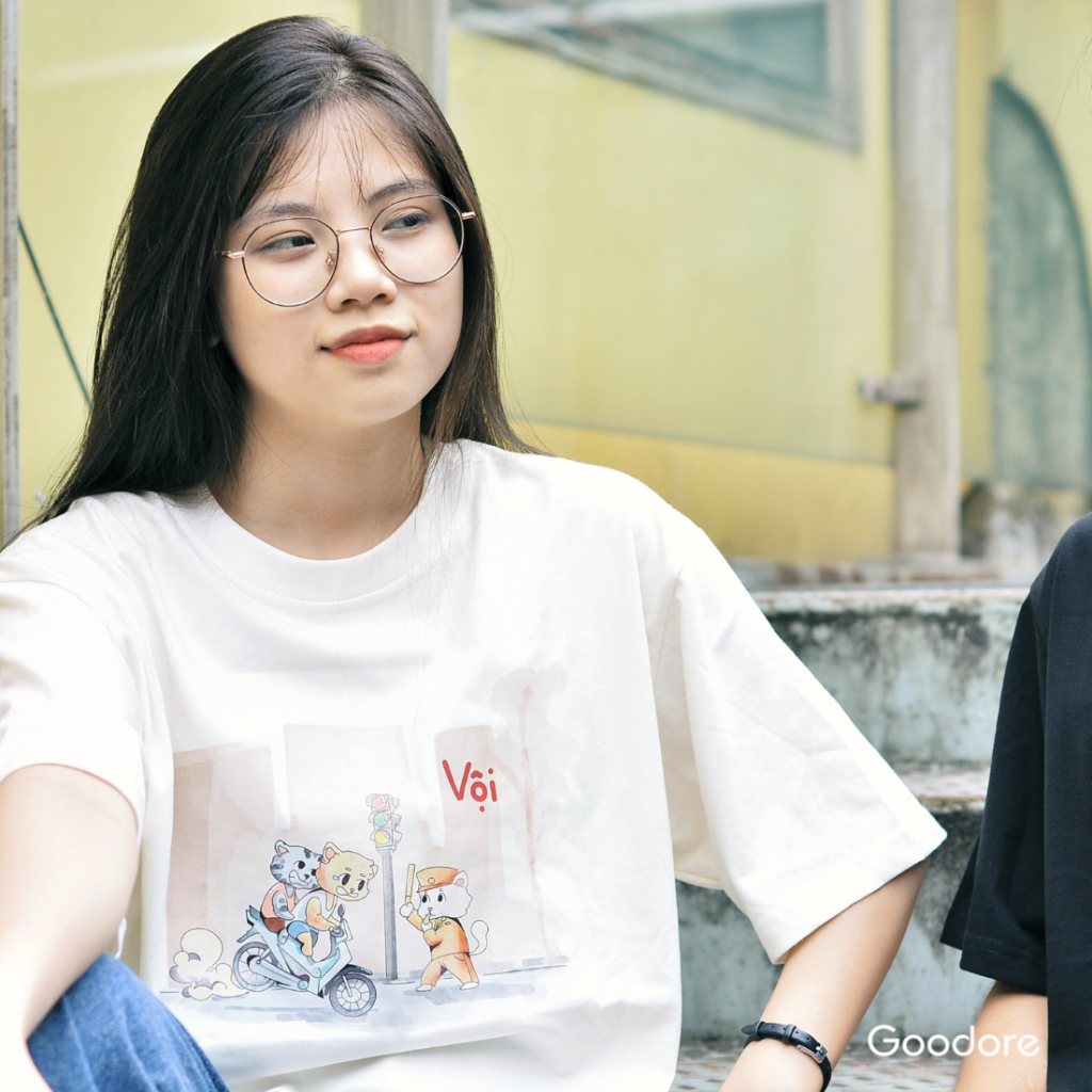 Áo thun Oversize cotton unisex nam nữ Goodore BST Phố Thị mẫu Vội thoáng mát năng động thiết kế độc đáo