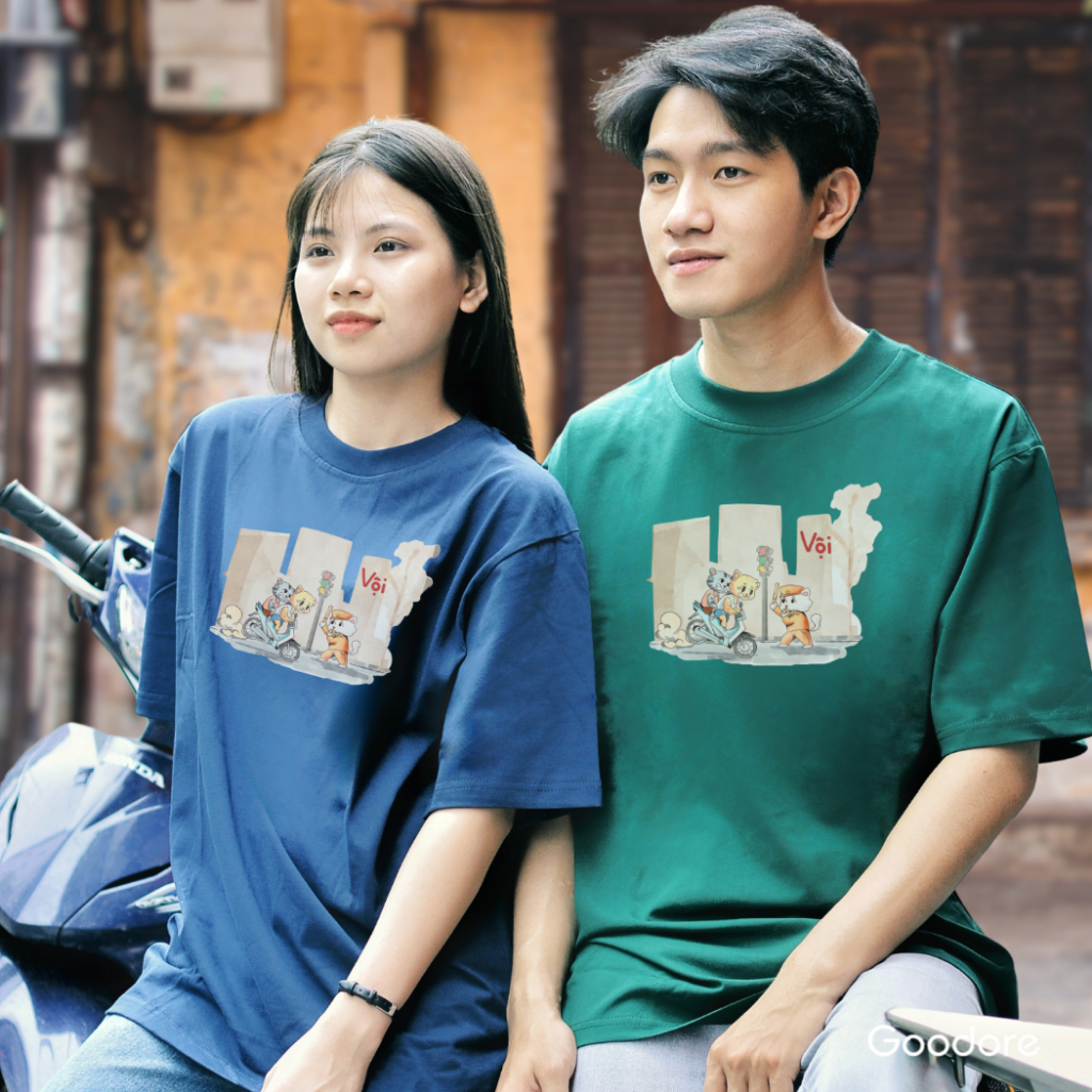 Áo thun Oversize cotton unisex nam nữ Goodore BST Phố Thị mẫu Vội thoáng mát năng động thiết kế độc đáo