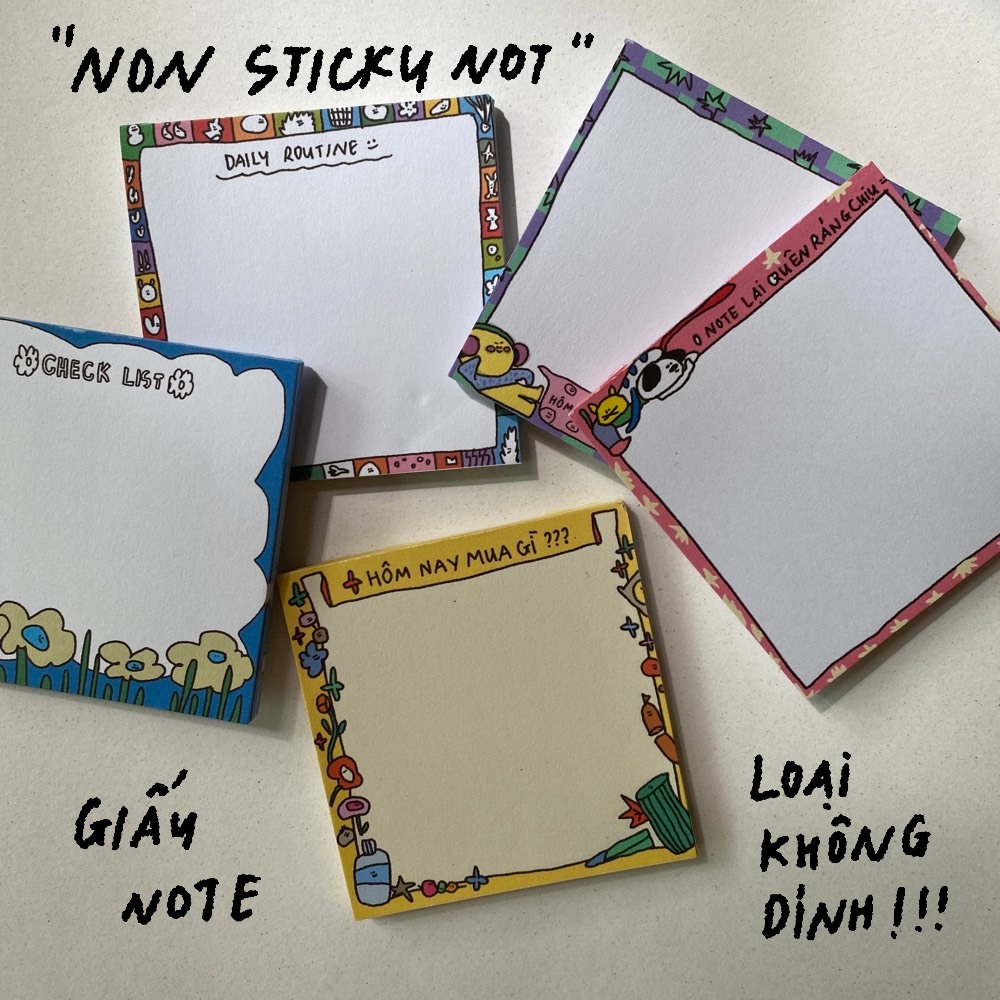 Giấy note không dính - Non Sticky note | Shopee Việt Nam