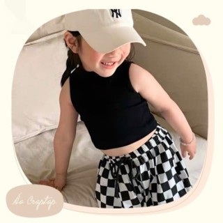 Áo croptop cho bé gái  thương hiệu Mẹ và Con+, vải sợi tre năng động đáng yêu thời trang