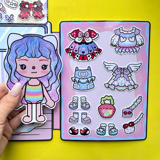 Đồ chơi bóc dán makeup thời trang Toca Galaxy - búp bê giấy pighandmade
