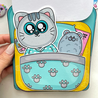 Đồ chơi nuôi mèo con - Búp bê giấy Pighandmade